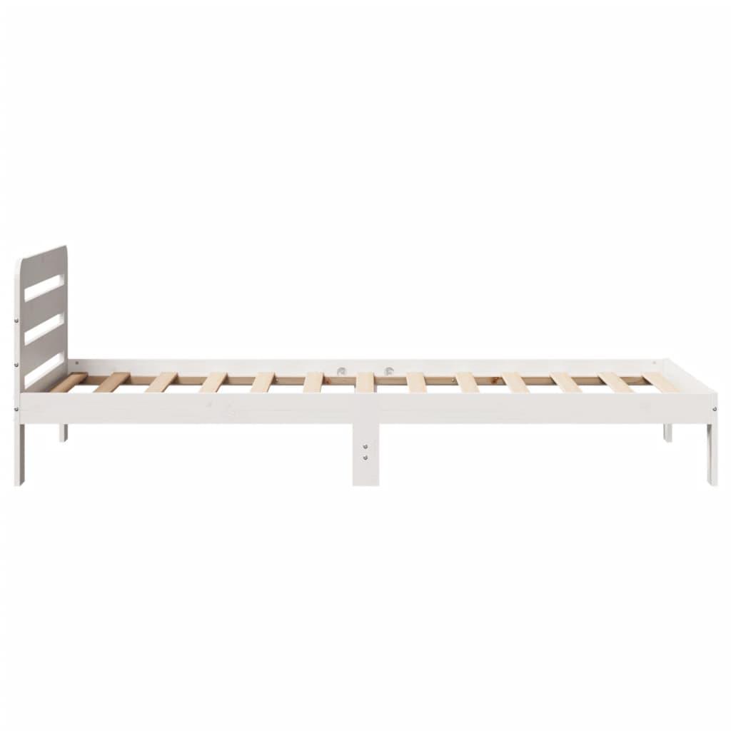 Sengeramme uden madras 90x190 cm massivt fyrretræ hvid