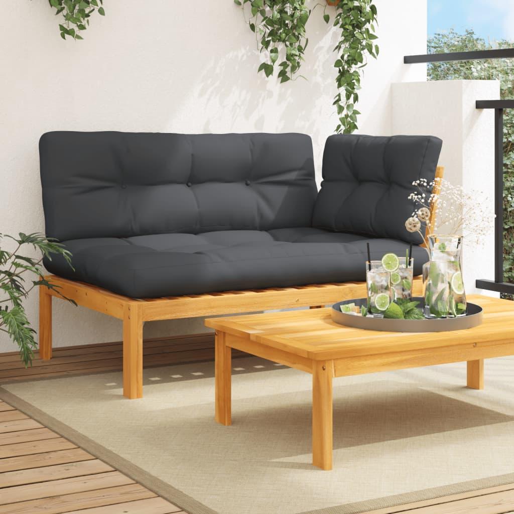 Hjørnemodul til pallesofa med hynder massivt akacietræ