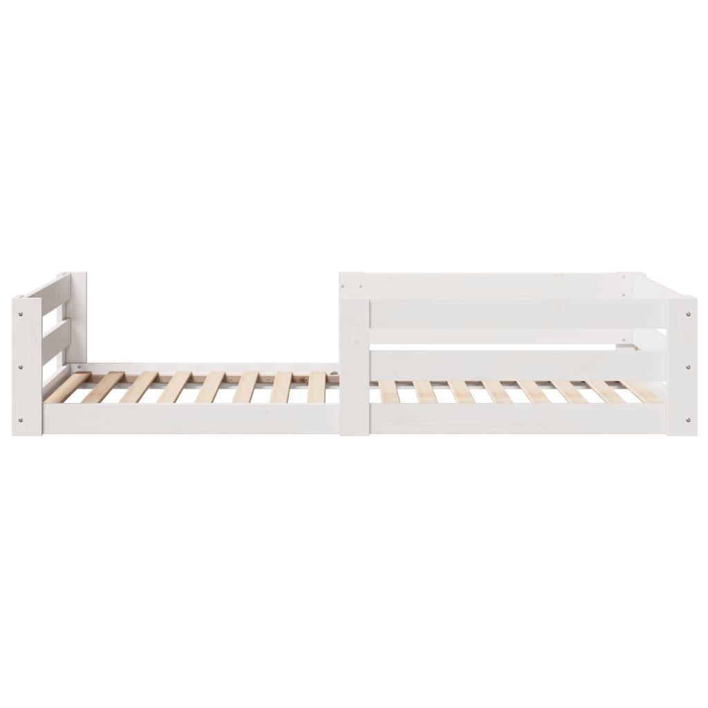 Sengeramme uden madras 75x190 cm massivt fyrretræ hvid