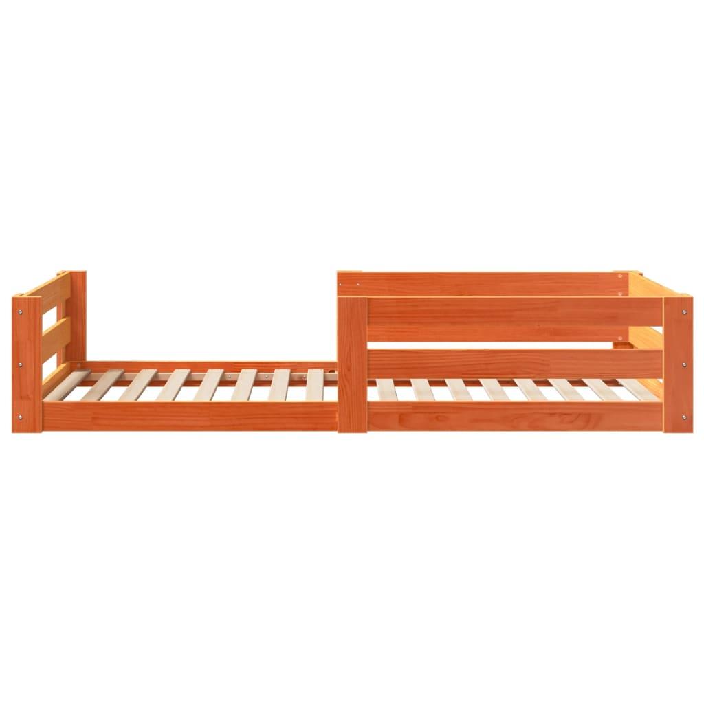 Sengeramme uden madras 90x190 cm massivt fyrretræ gyldenbrun