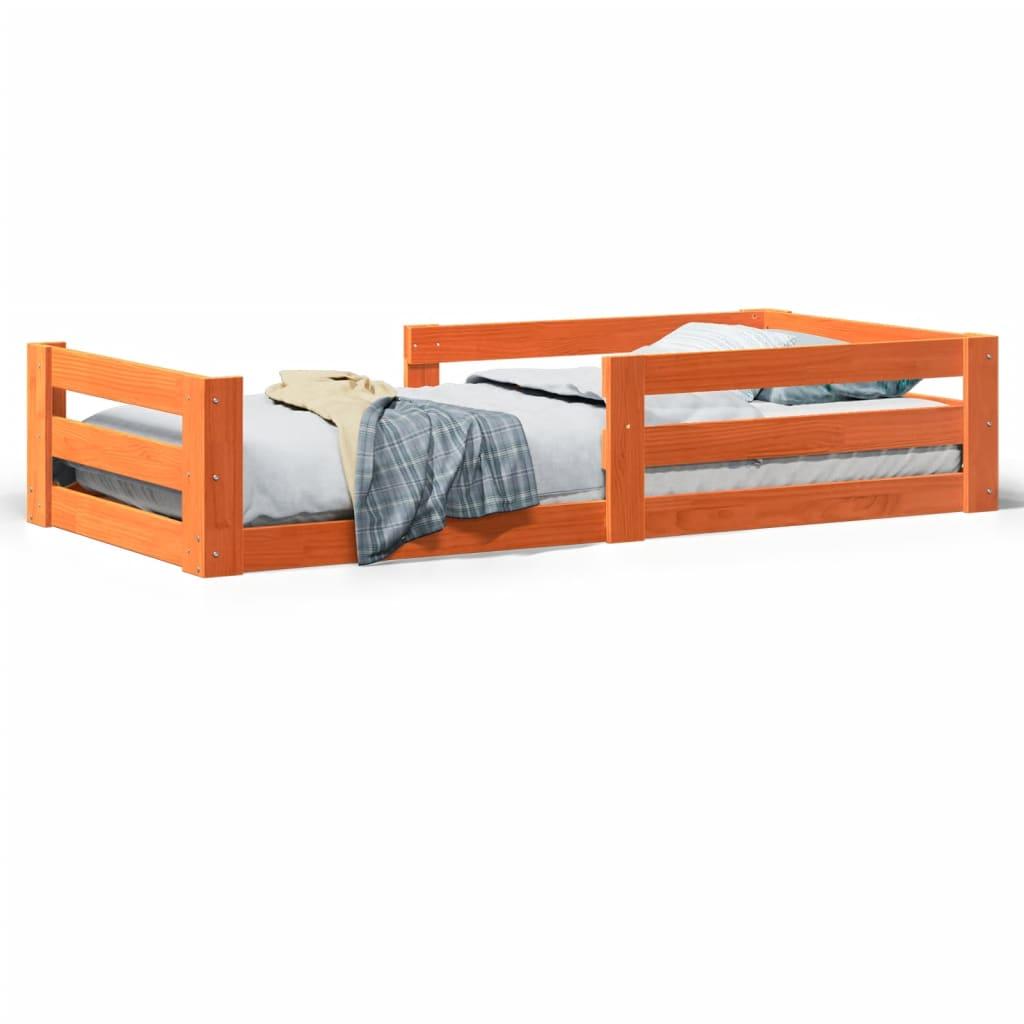 Sengeramme uden madras 90x200 cm massivt fyrretræ gyldenbrun