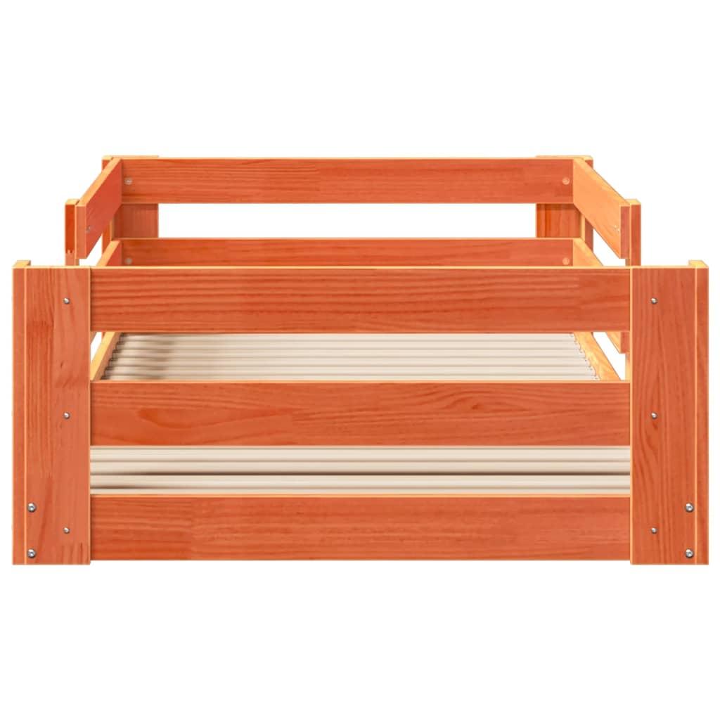 Sengeramme uden madras 90x200 cm massivt fyrretræ gyldenbrun