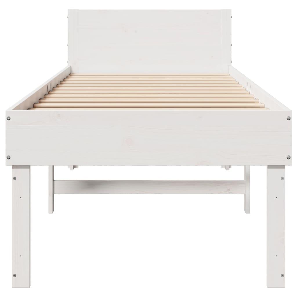 Sengeramme uden madras 80x200 cm massivt fyrretræ hvid