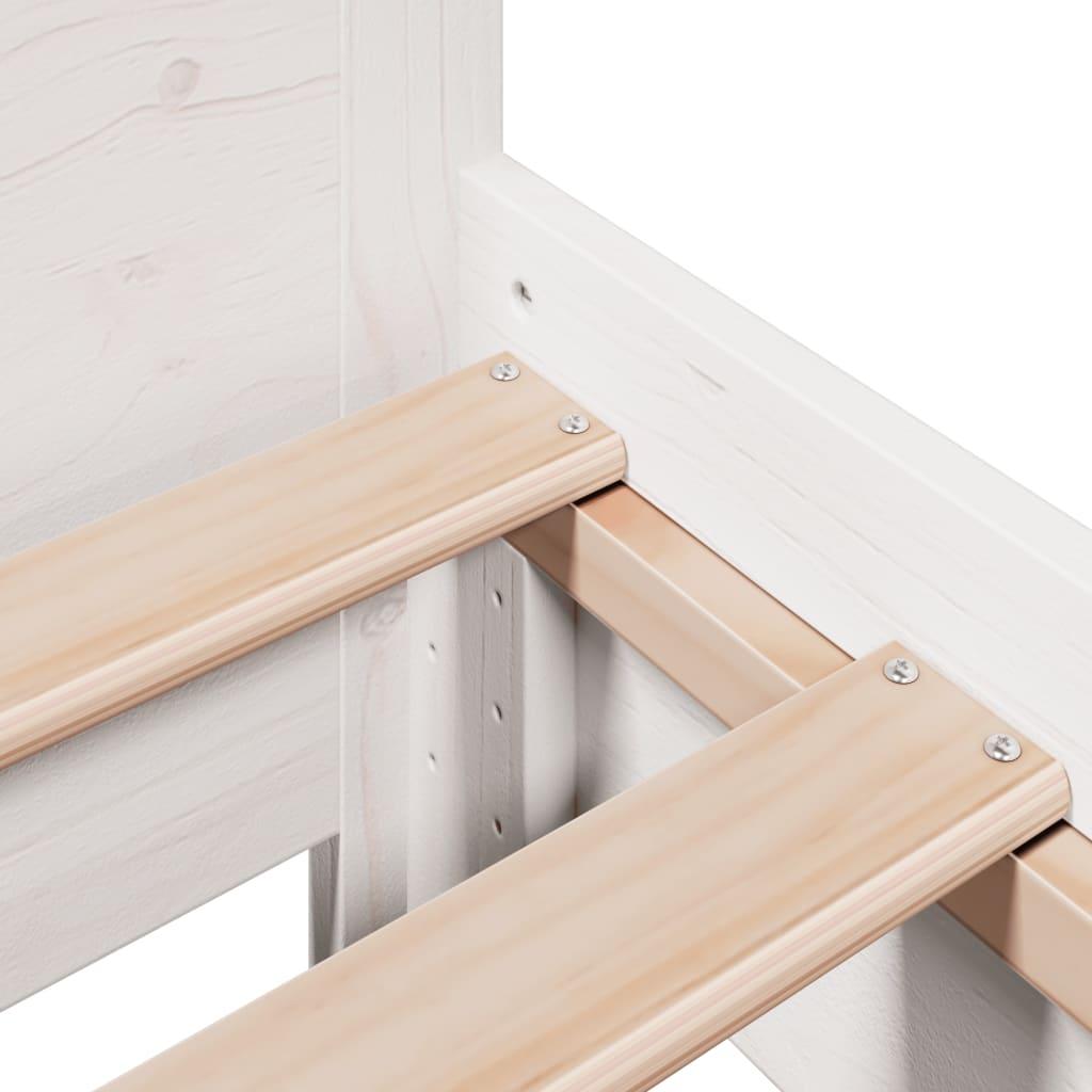 Sengeramme uden madras 75x190 cm massivt fyrretræ hvid