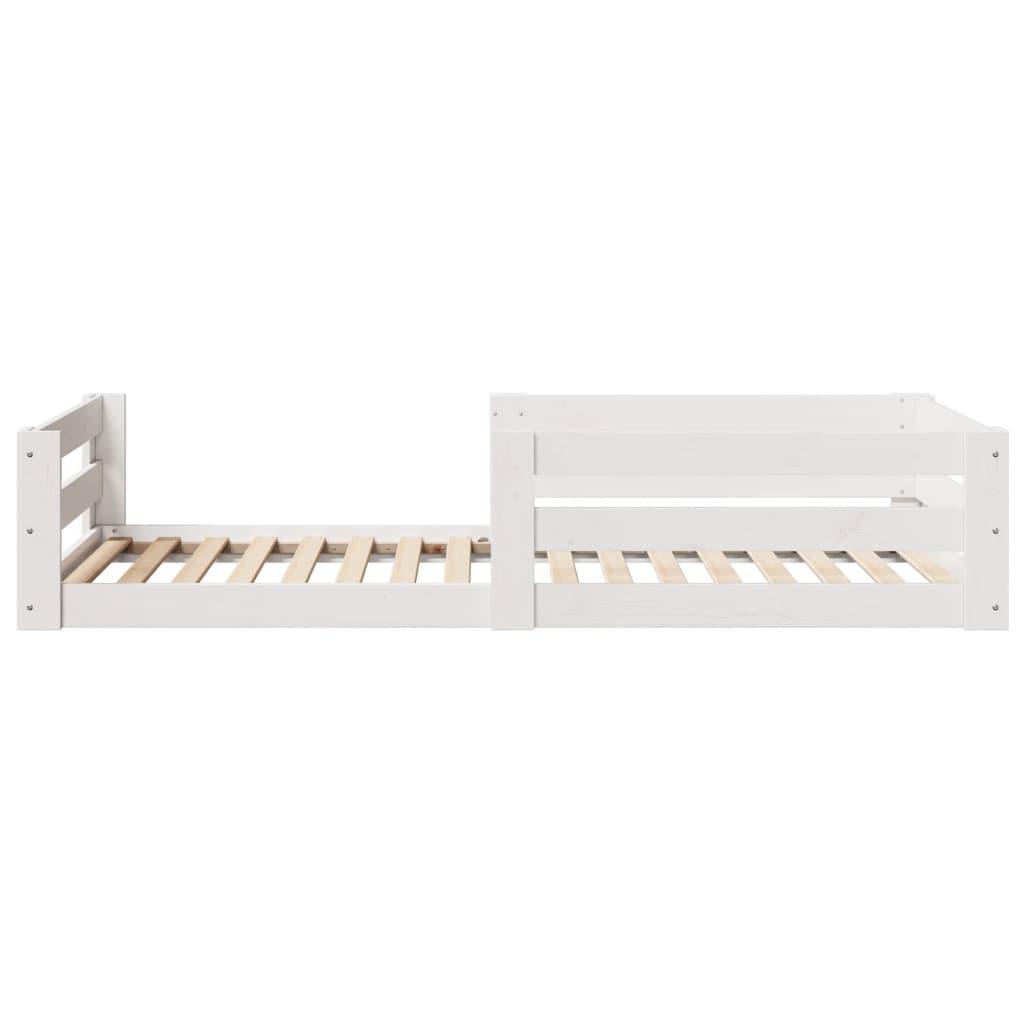 Sengeramme uden madras 80x200 cm massivt fyrretræ hvid