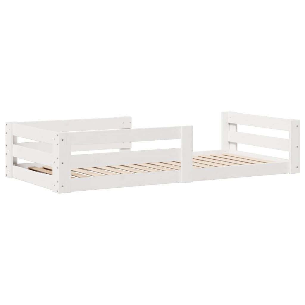 Sengeramme uden madras 80x200 cm massivt fyrretræ hvid