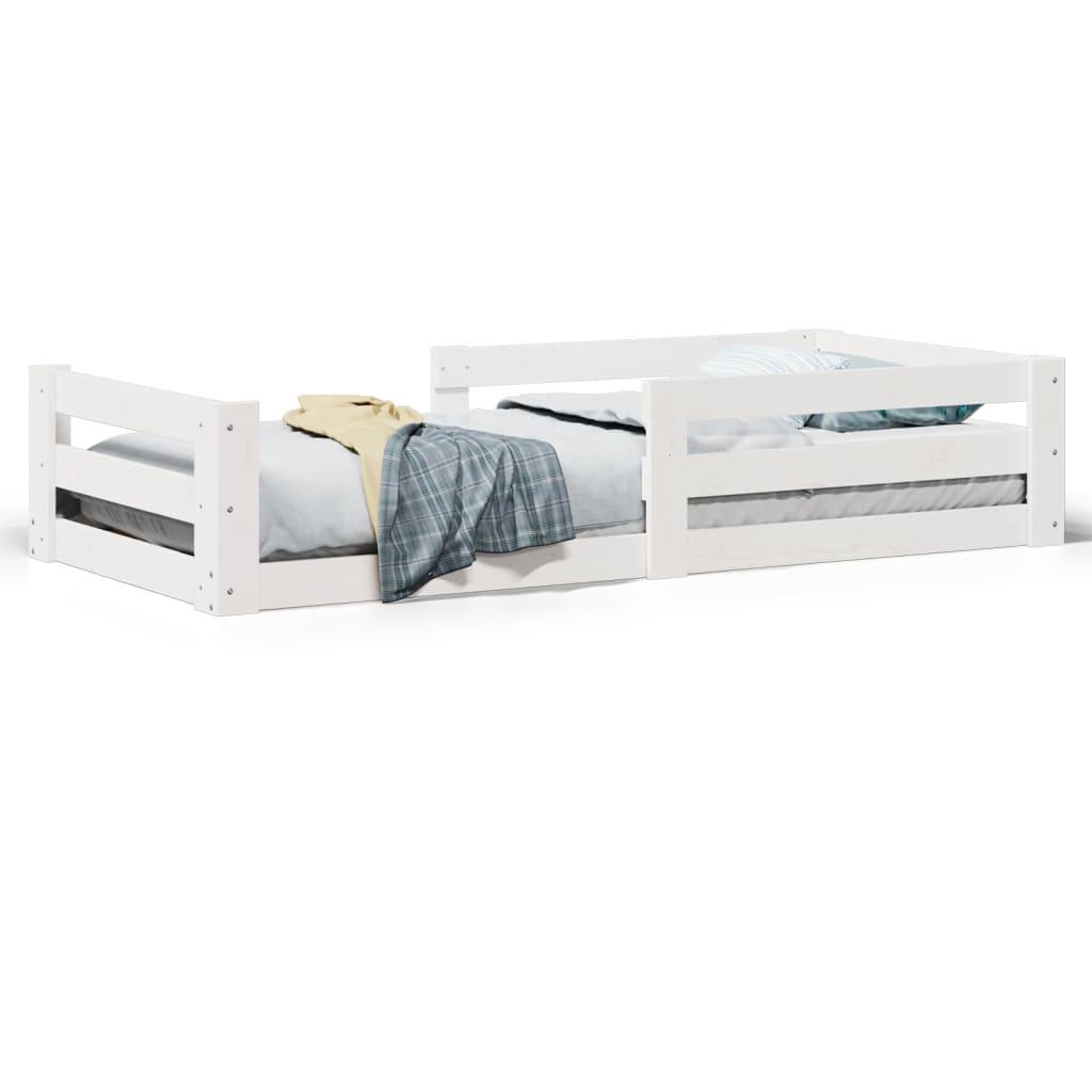 Sengeramme uden madras 100x200 cm massivt fyrretræ hvid