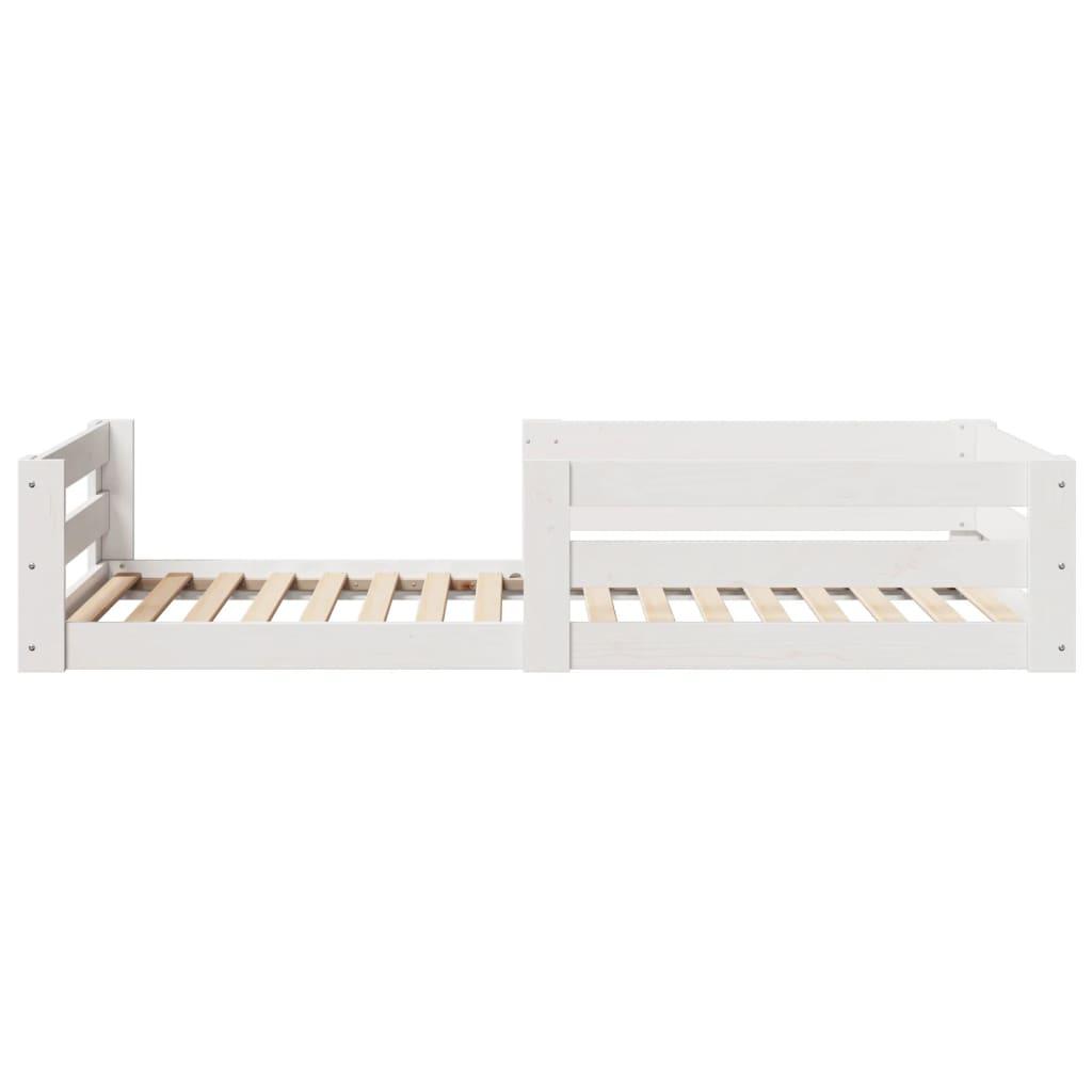 Sengeramme uden madras 100x200 cm massivt fyrretræ hvid