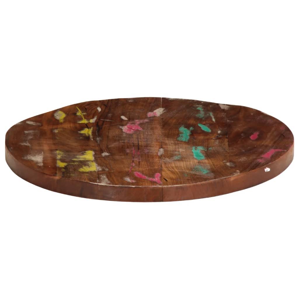Bordplade Ø90x3,8 cm rund massivt genbrugstræ