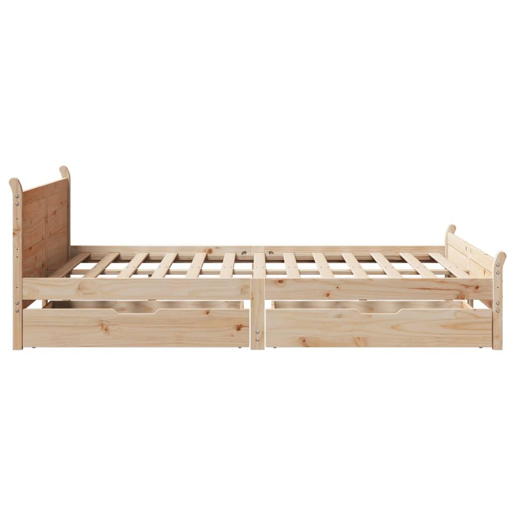 Sengeramme uden madras 140x190 cm massivt fyrretræ