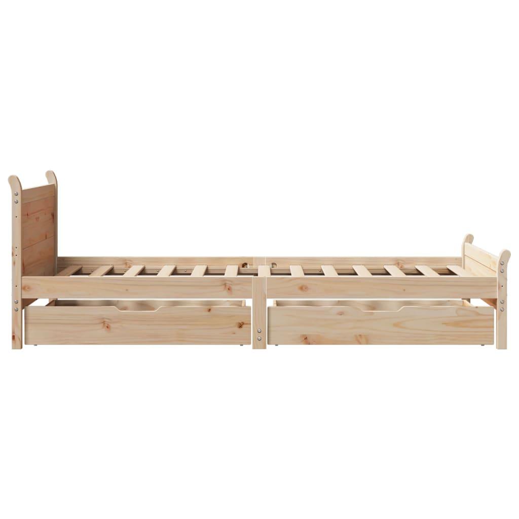 Sengeramme uden madras 75x190 cm massivt fyrretræ