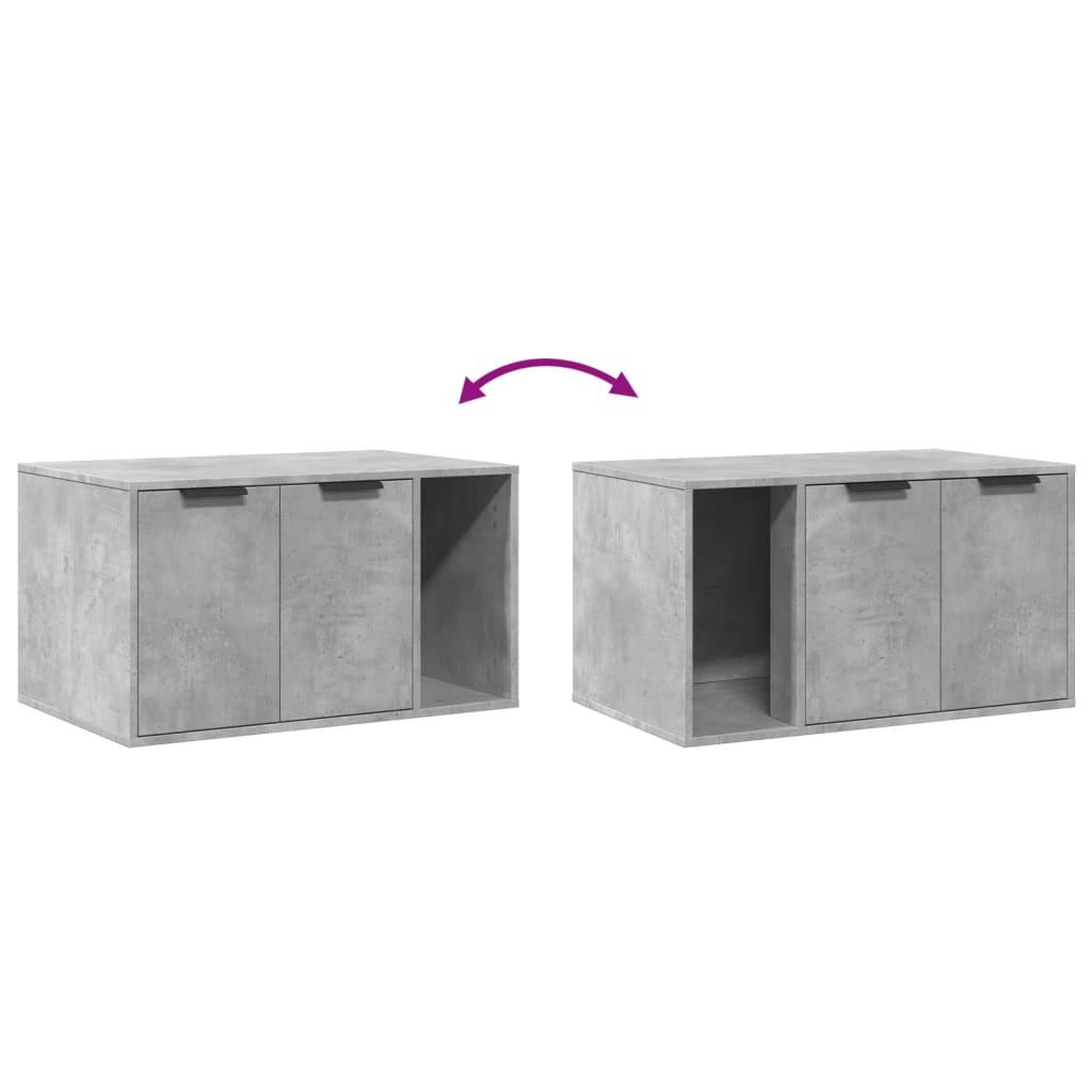Toiletskjuler kattebakke 80x50x45 cm konstrueret træ betongrå