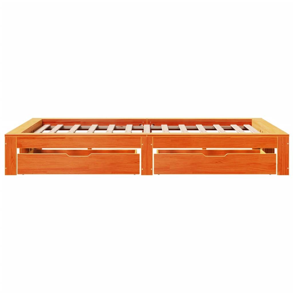 Sengeramme uden madras 120x190 cm massivt fyrretræ gyldenbrun