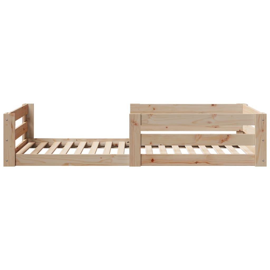 Sengeramme uden madras 75x190 cm massivt fyrretræ