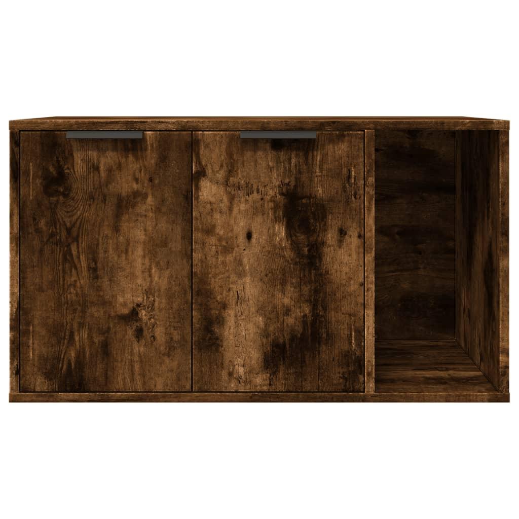 Toiletskjuler kattebakke 80x50x45 cm konstrueret træ røget eg