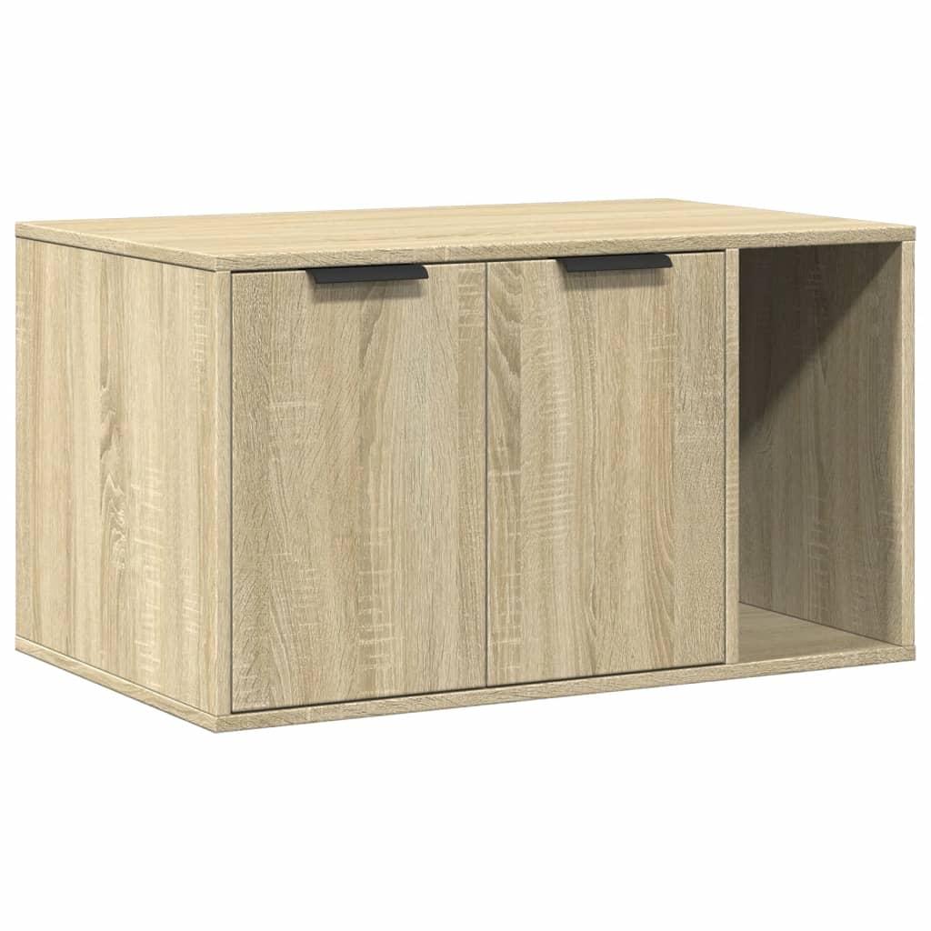 Toiletskjuler kattebakke 80x50x45 cm konstrueret træ sonoma-eg