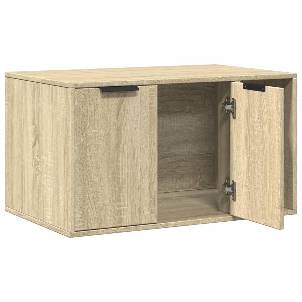 Toiletskjuler kattebakke 80x50x45 cm konstrueret træ sonoma-eg
