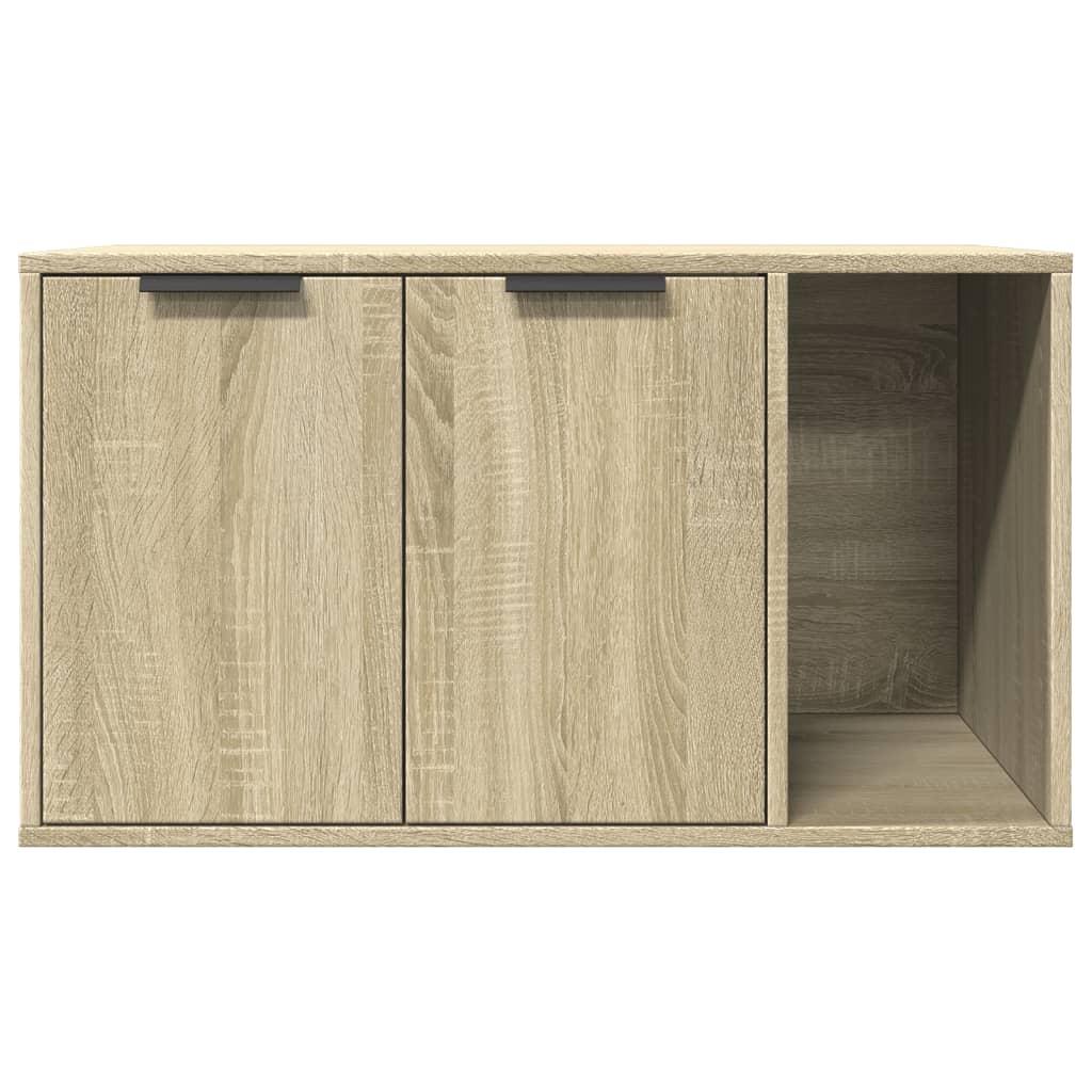 Toiletskjuler kattebakke 80x50x45 cm konstrueret træ sonoma-eg