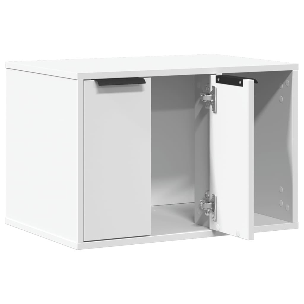 Toiletskjuler til kattebakke 60x40x40 cm konstrueret træ hvid