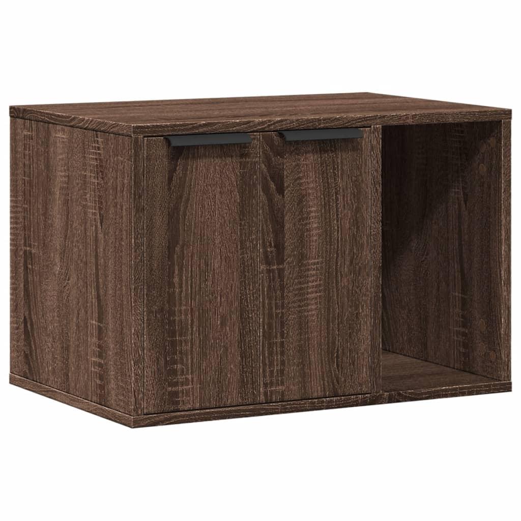 Toiletskjuler kattebakke 60x40x40 cm konstrueret træ brunt eg
