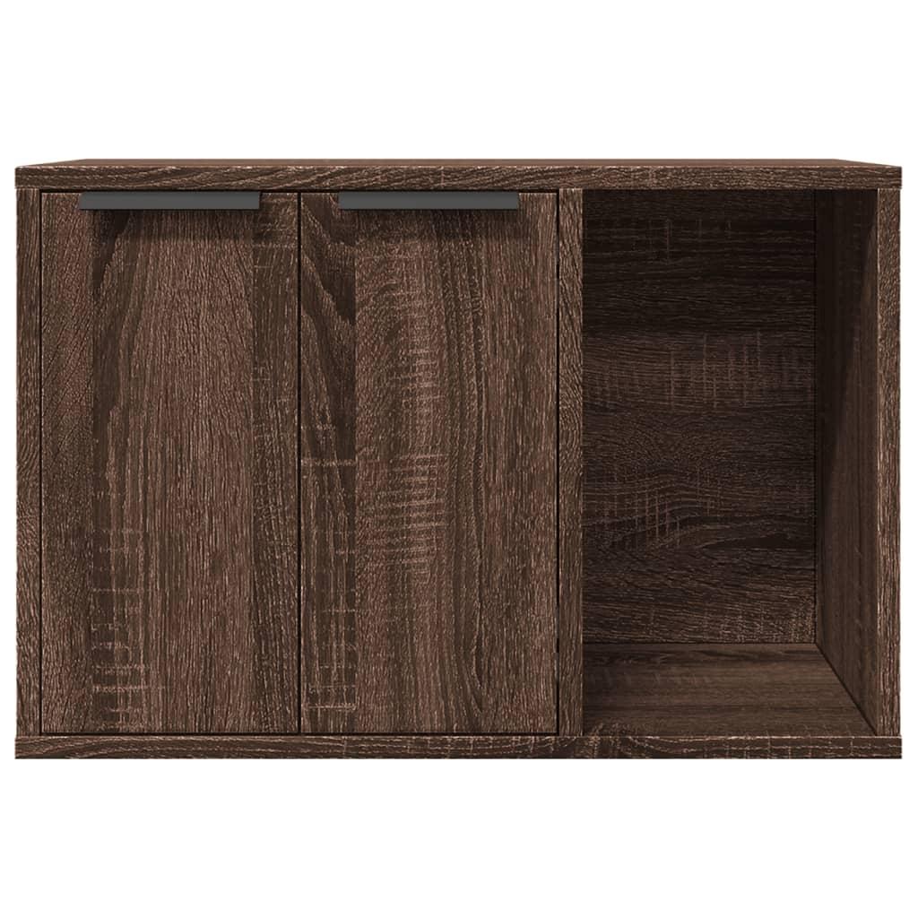 Toiletskjuler kattebakke 60x40x40 cm konstrueret træ brunt eg