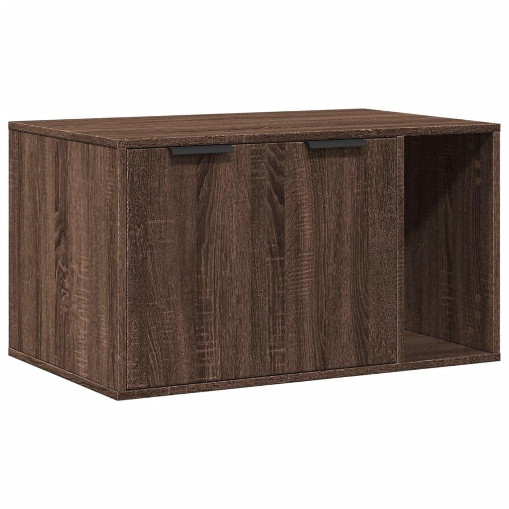 Toiletskjuler kattebakke 80x50x45 cm konstrueret træ brunt eg