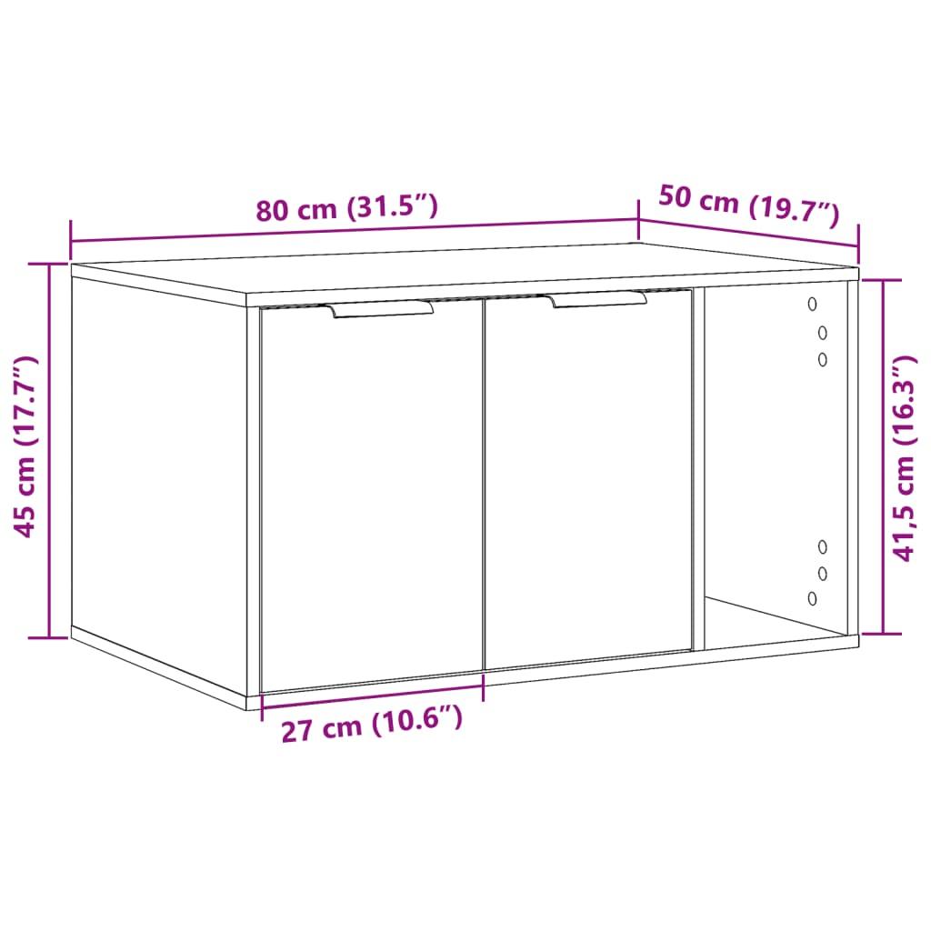 Toiletskjuler kattebakke 80x50x45 cm konstrueret træ brunt eg