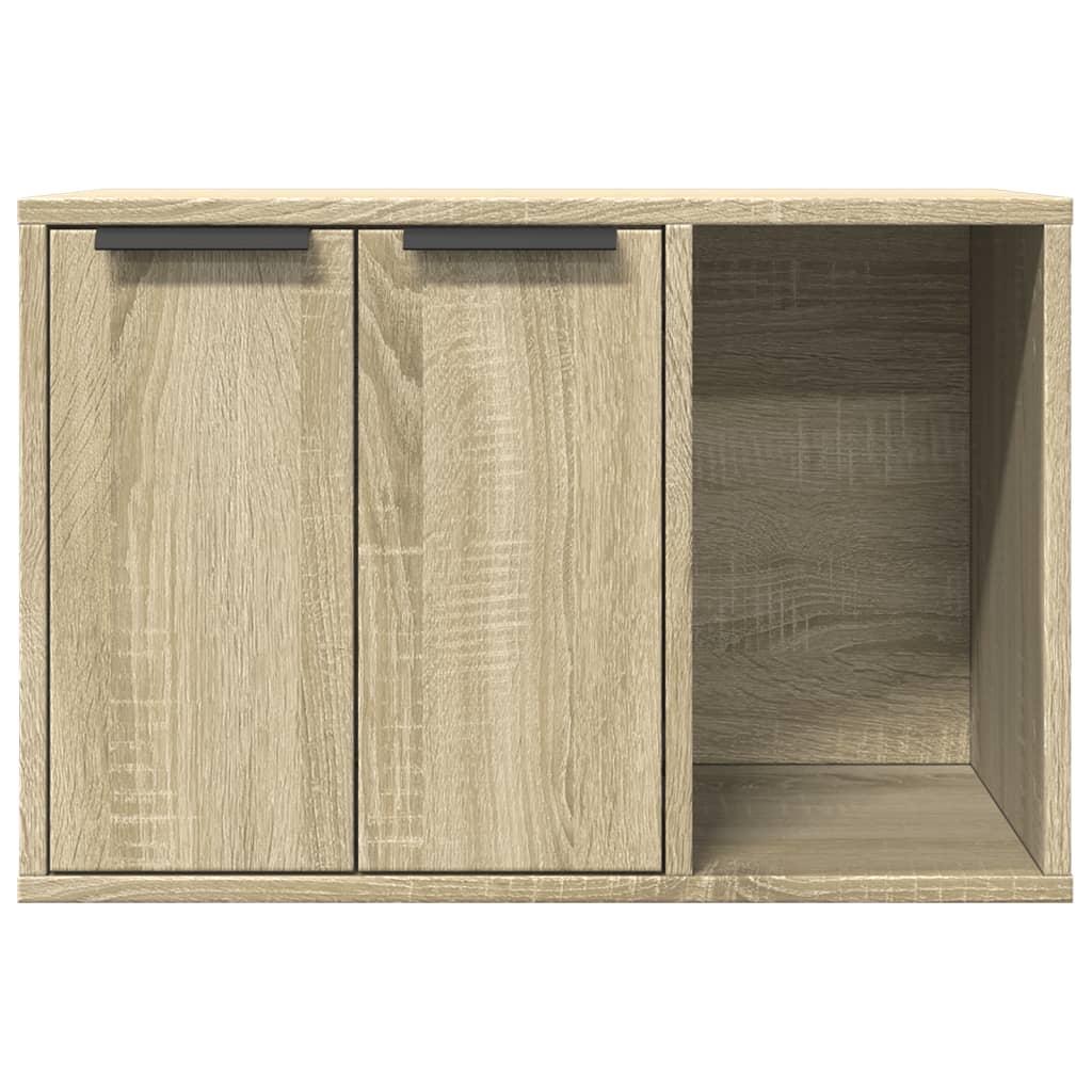 Toiletskjuler kattebakke 60x40x40 cm konstrueret træ sonoma-eg