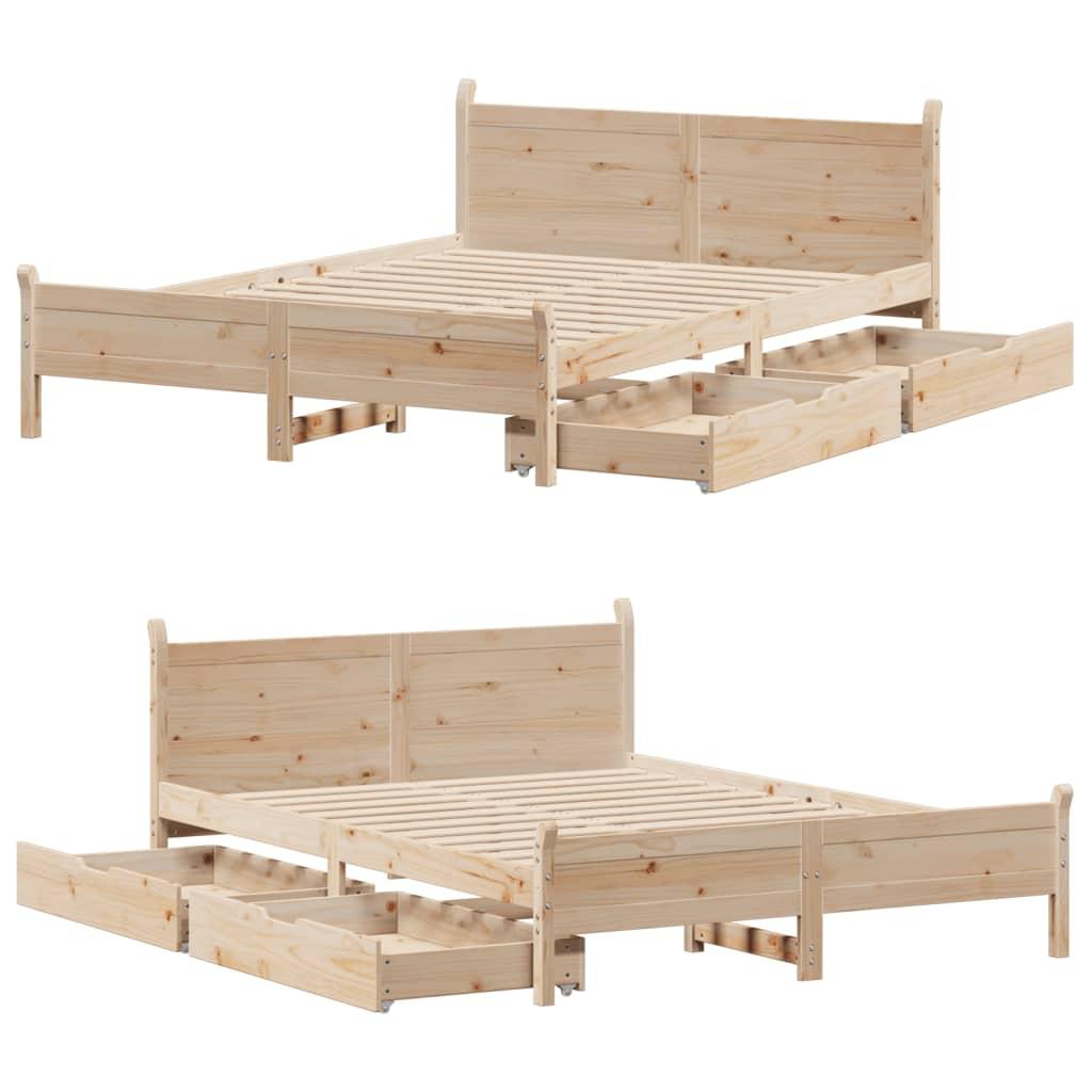 Sengeramme uden madras 140x200 cm massivt fyrretræ
