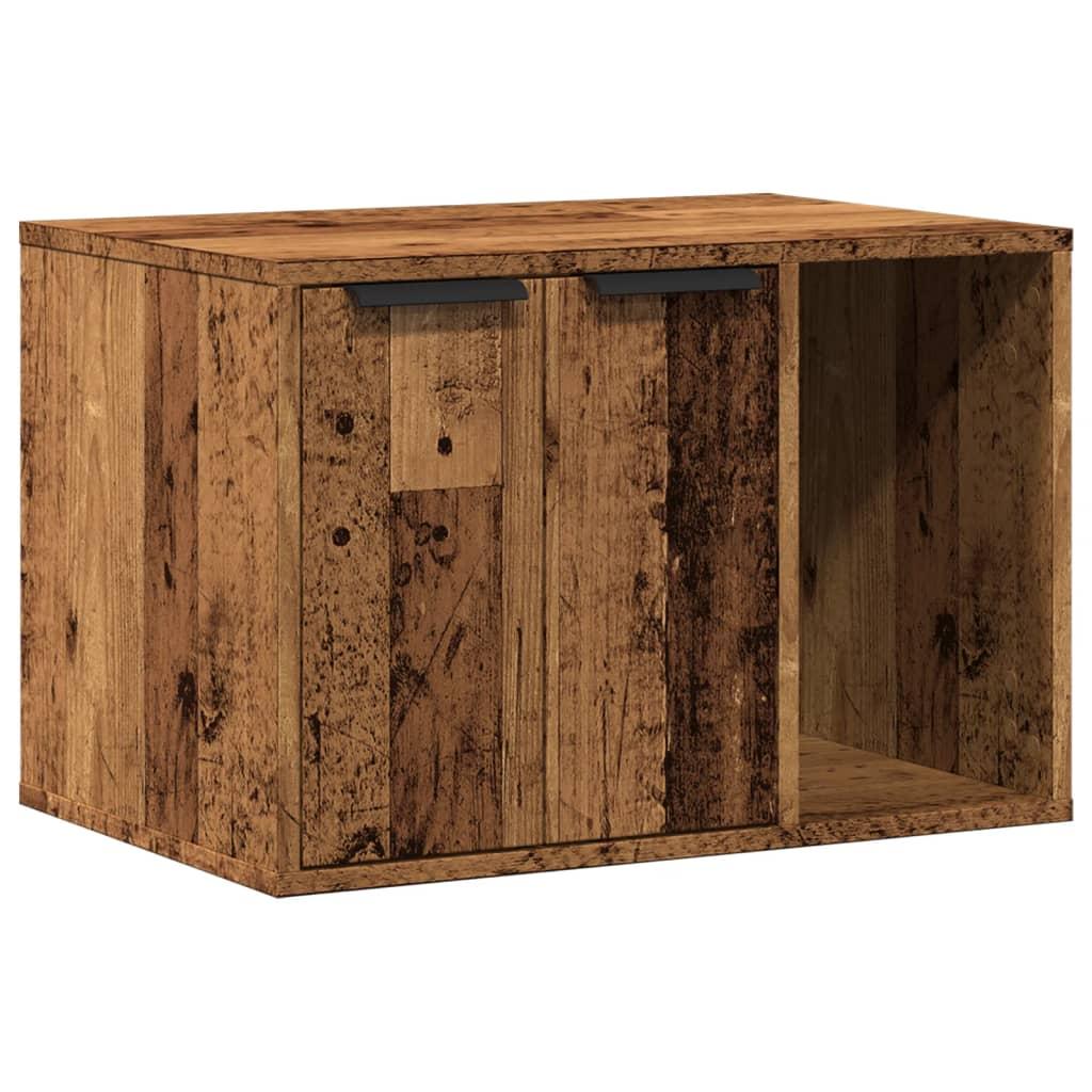 Toiletskjuler kattebakke 60x40x40 cm konstrueret træ gammelt eg
