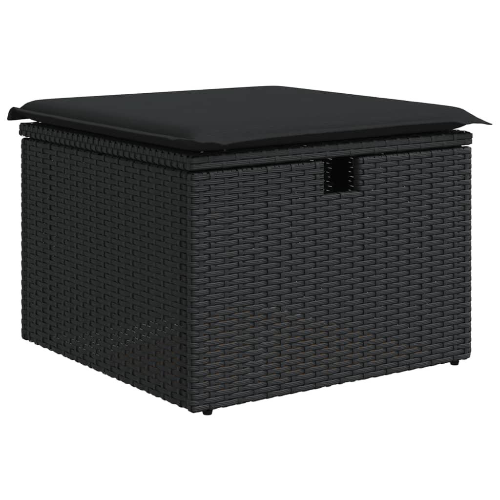 Sofasæt til haven 4 dele med hynder polyrattan sort