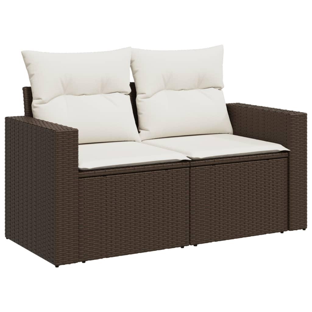 Sofasæt til haven 4 dele med hynder polyrattan brun