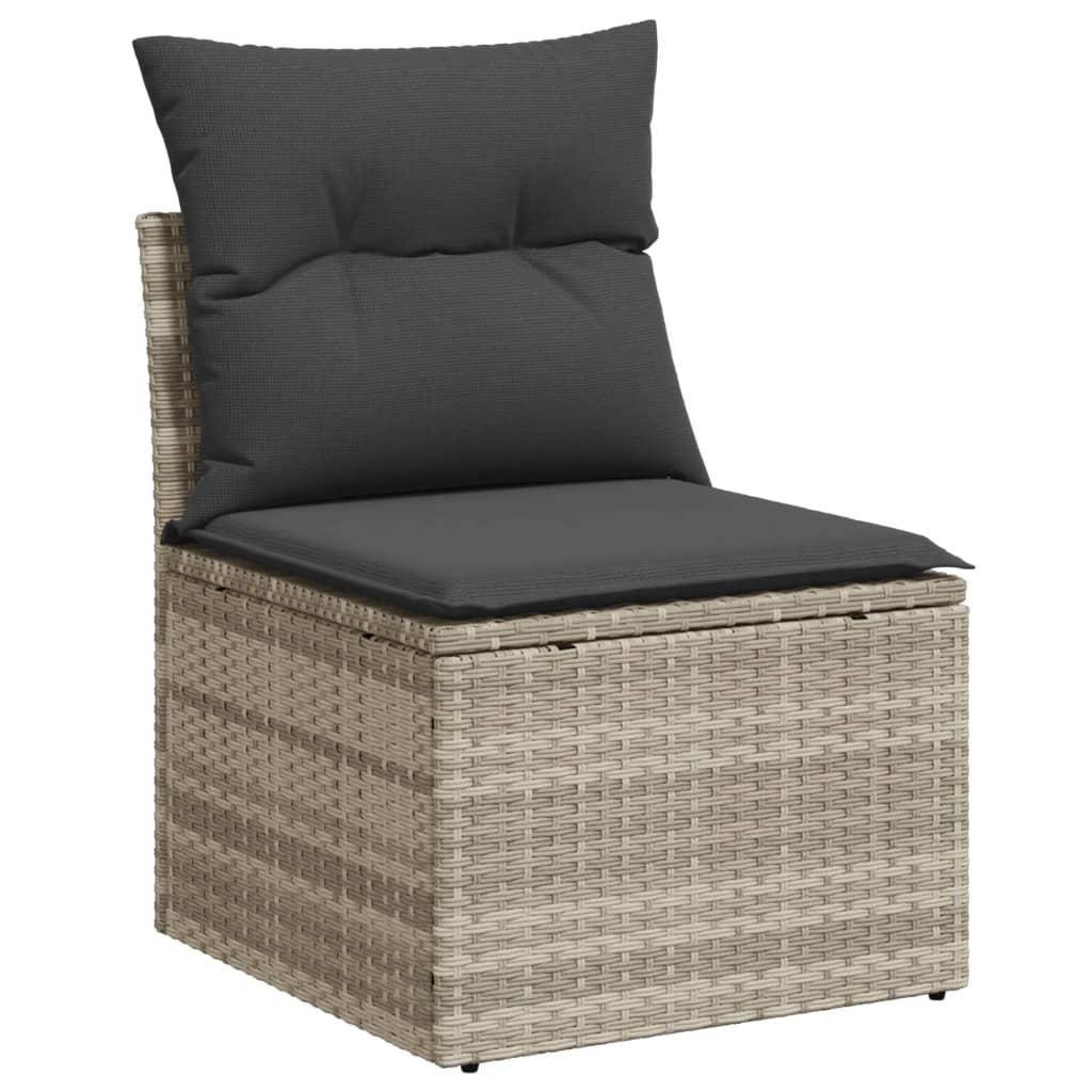 Sofasæt til haven 4 dele med hynder polyrattan lysegrå