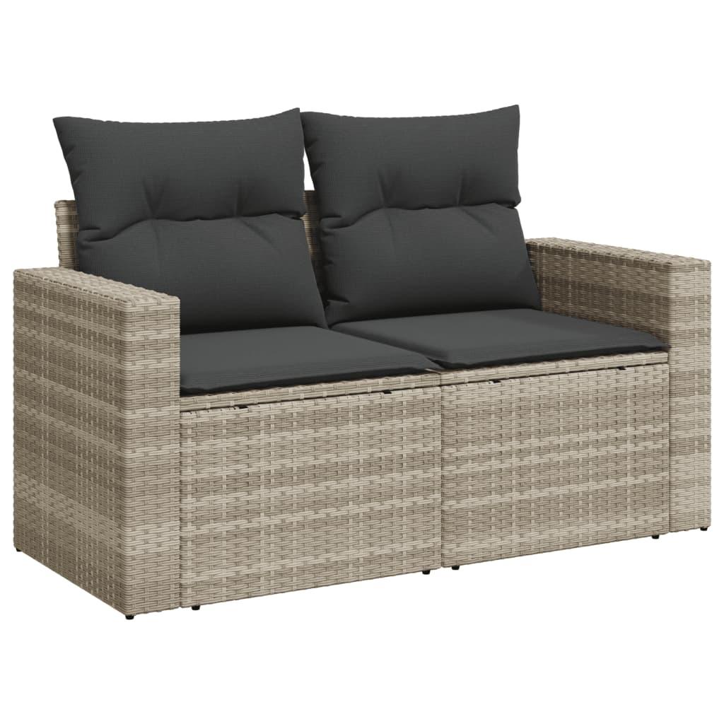 Sofasæt til haven 4 dele med hynder polyrattan lysegrå