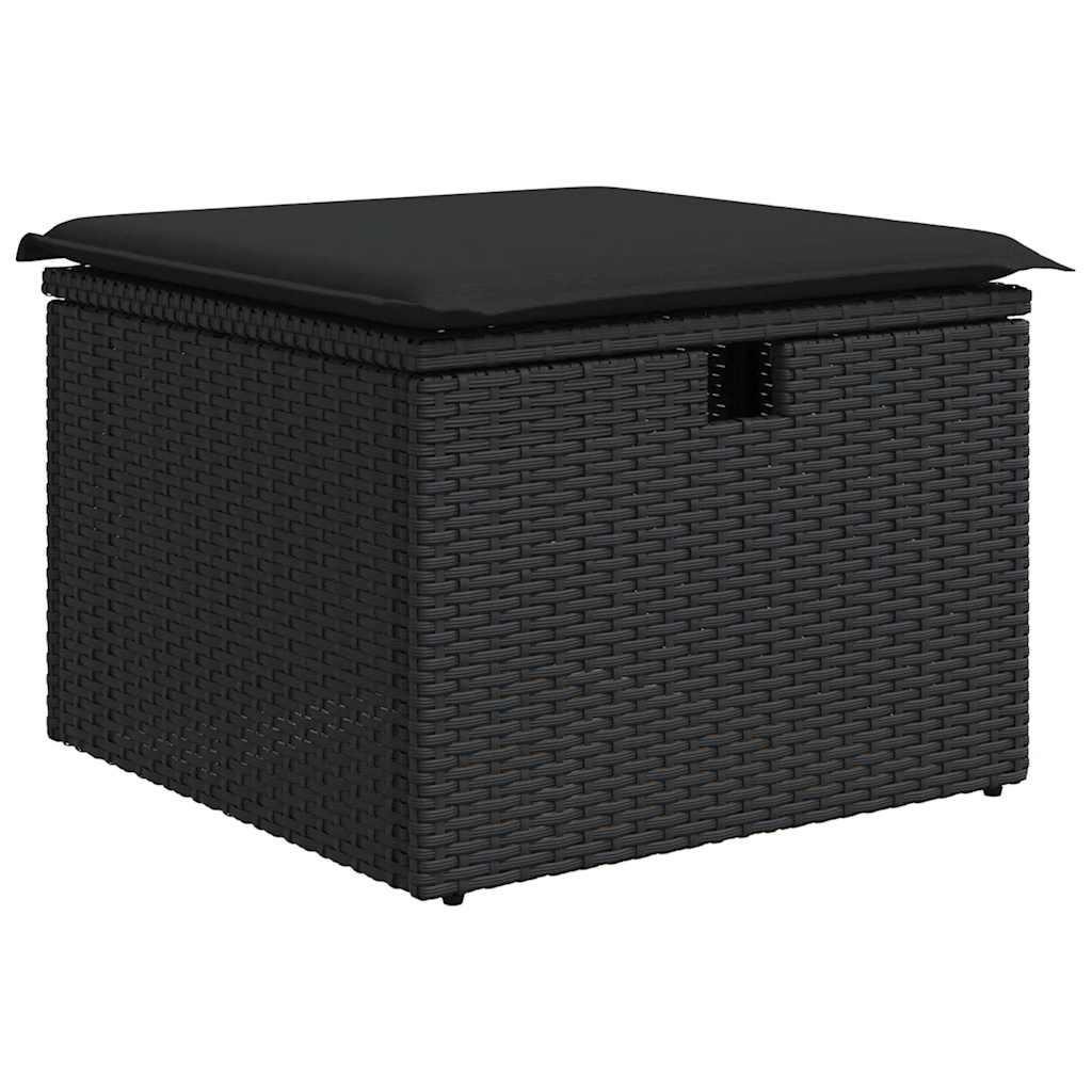 Sofasæt til haven 5 dele med hynder polyrattan sort