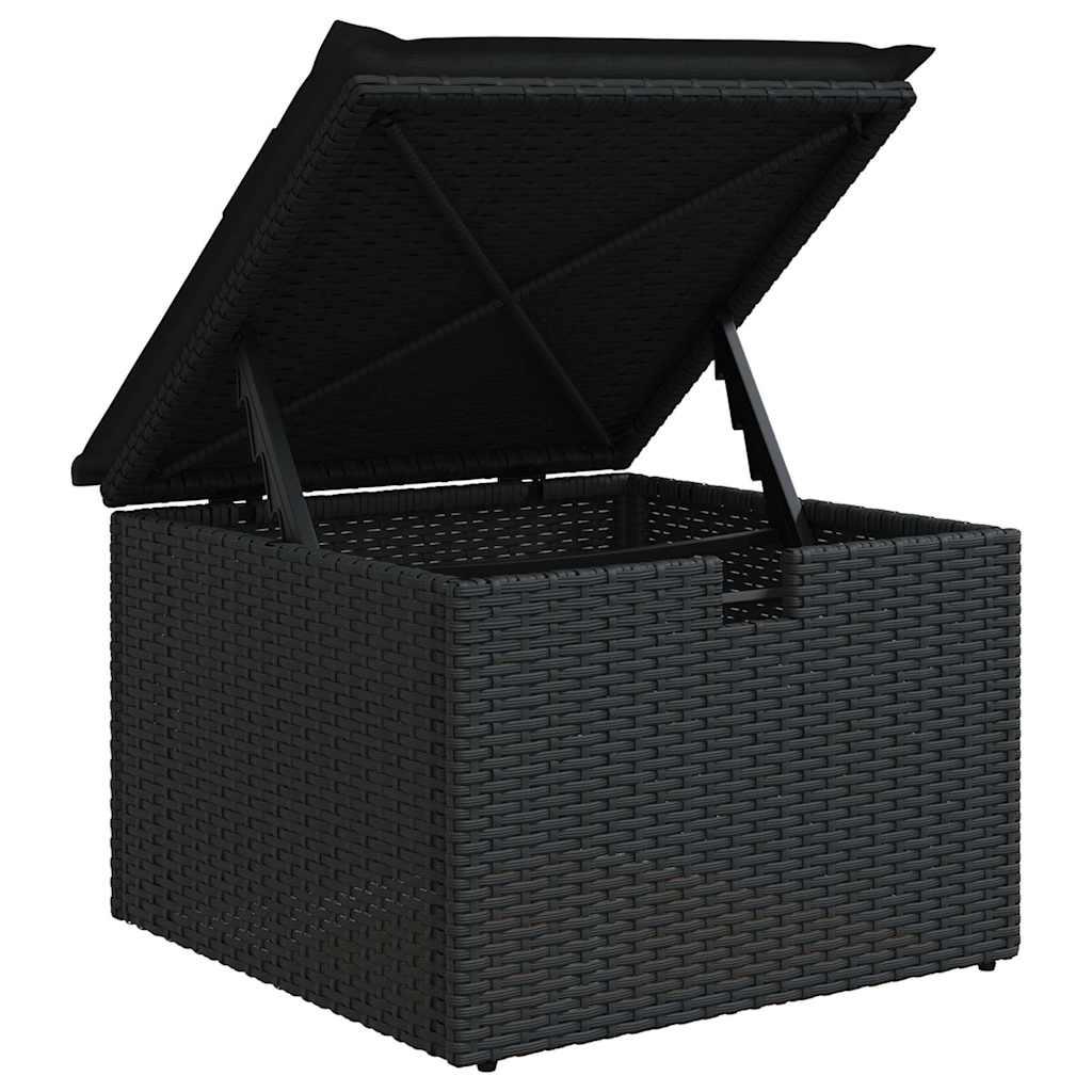 Sofasæt til haven 7 dele med hynder polyrattan sort