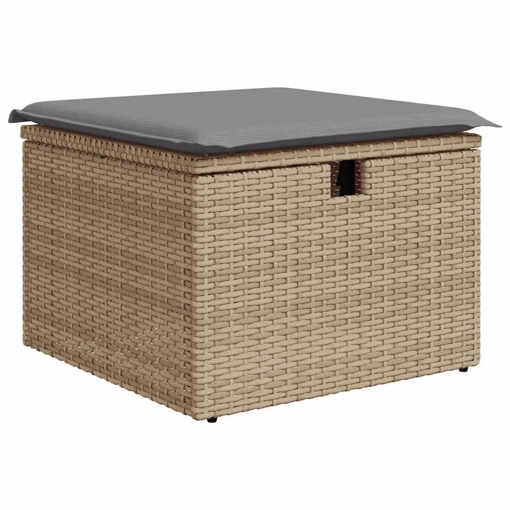 Sofasæt til haven 6 dele med hynder polyrattan beige
