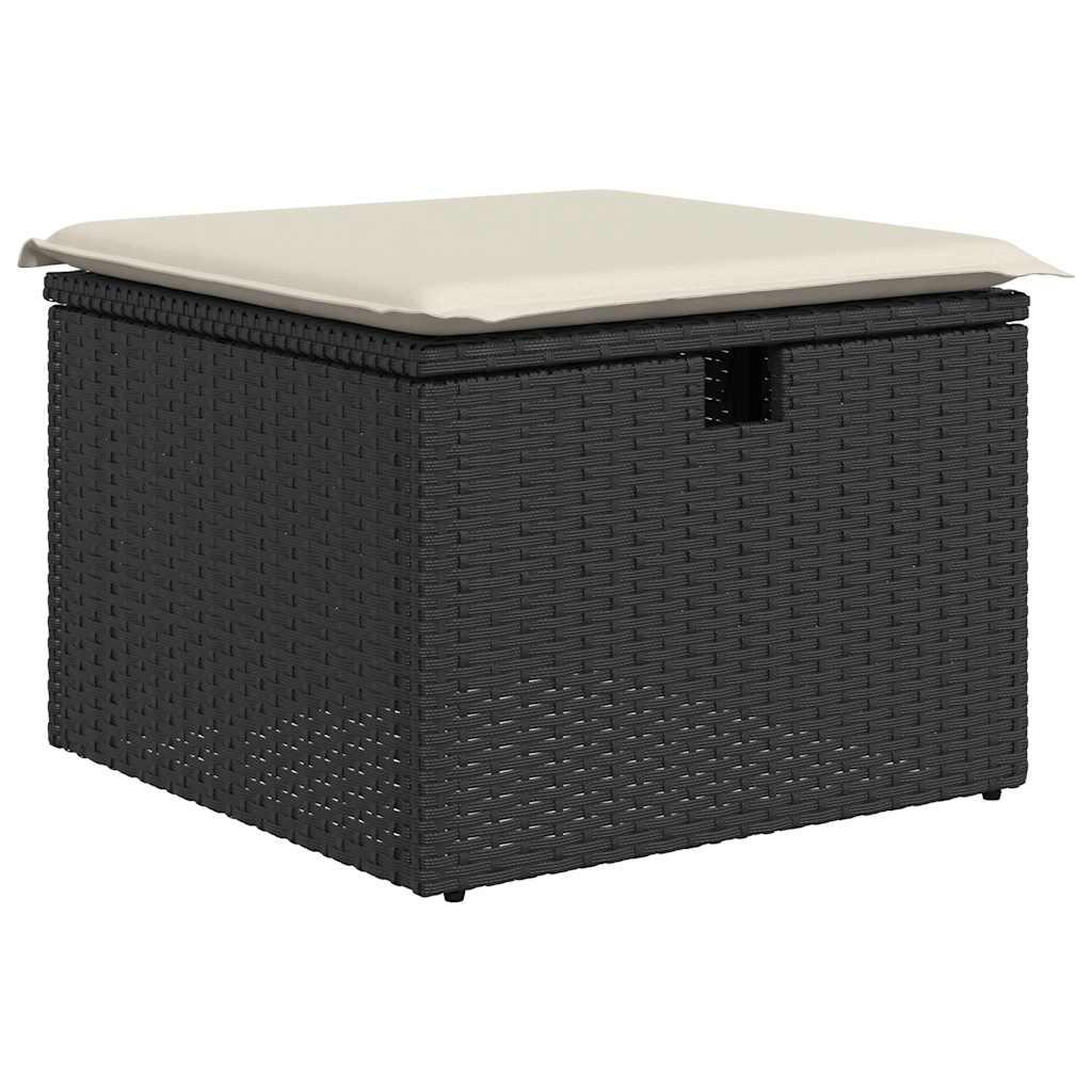 Sofasæt til haven 4 dele med hynder polyrattan sort