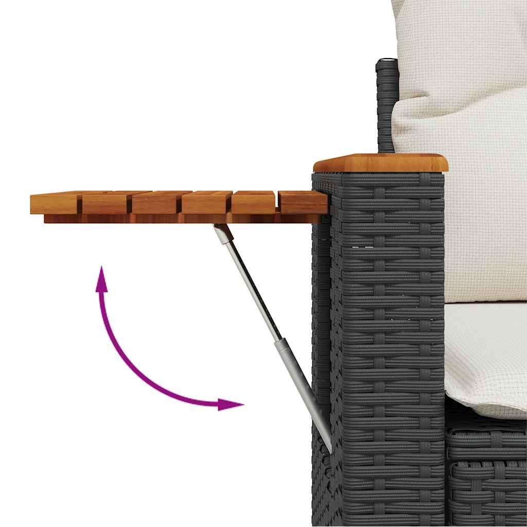 Sofasæt til haven 6 dele med hynder polyrattan sort