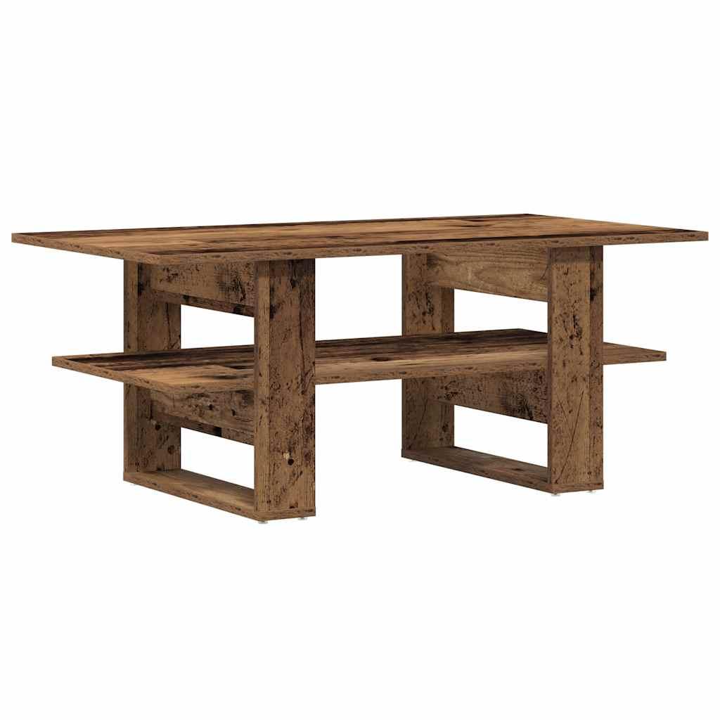 Sofabord 102x55x42 cm konstrueret træ antikt trælook