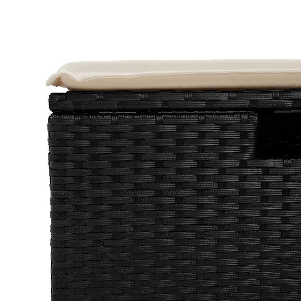 Sofasæt til haven 7 dele med hynder polyrattan sort