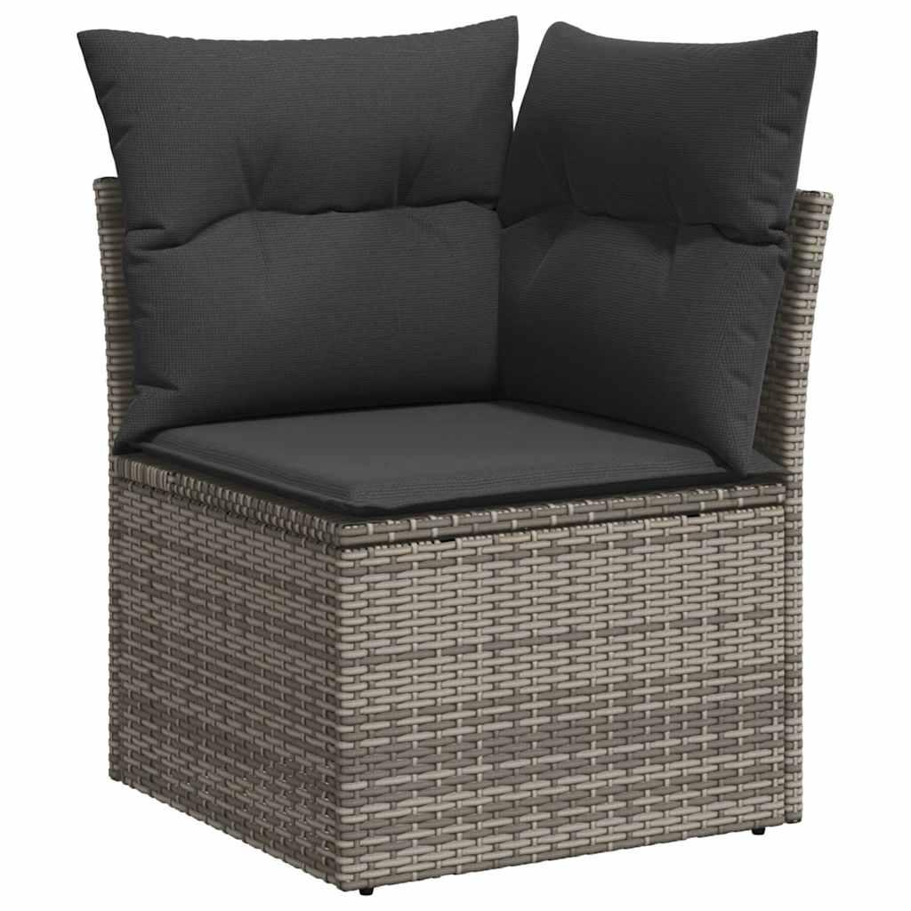 Sofaesæt til haven 7 dele med hynder polyrattan grå