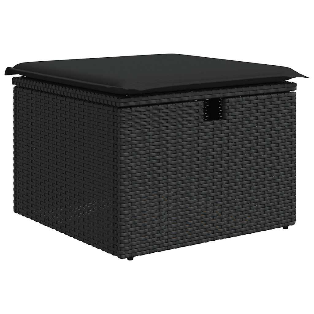 Sofasæt til haven 4 dele med hynder polyrattan sort