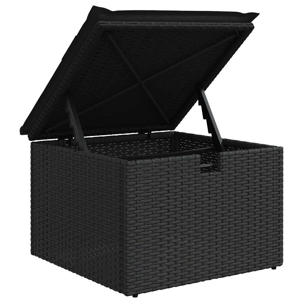 Sofasæt til haven 4 dele med hynder polyrattan sort
