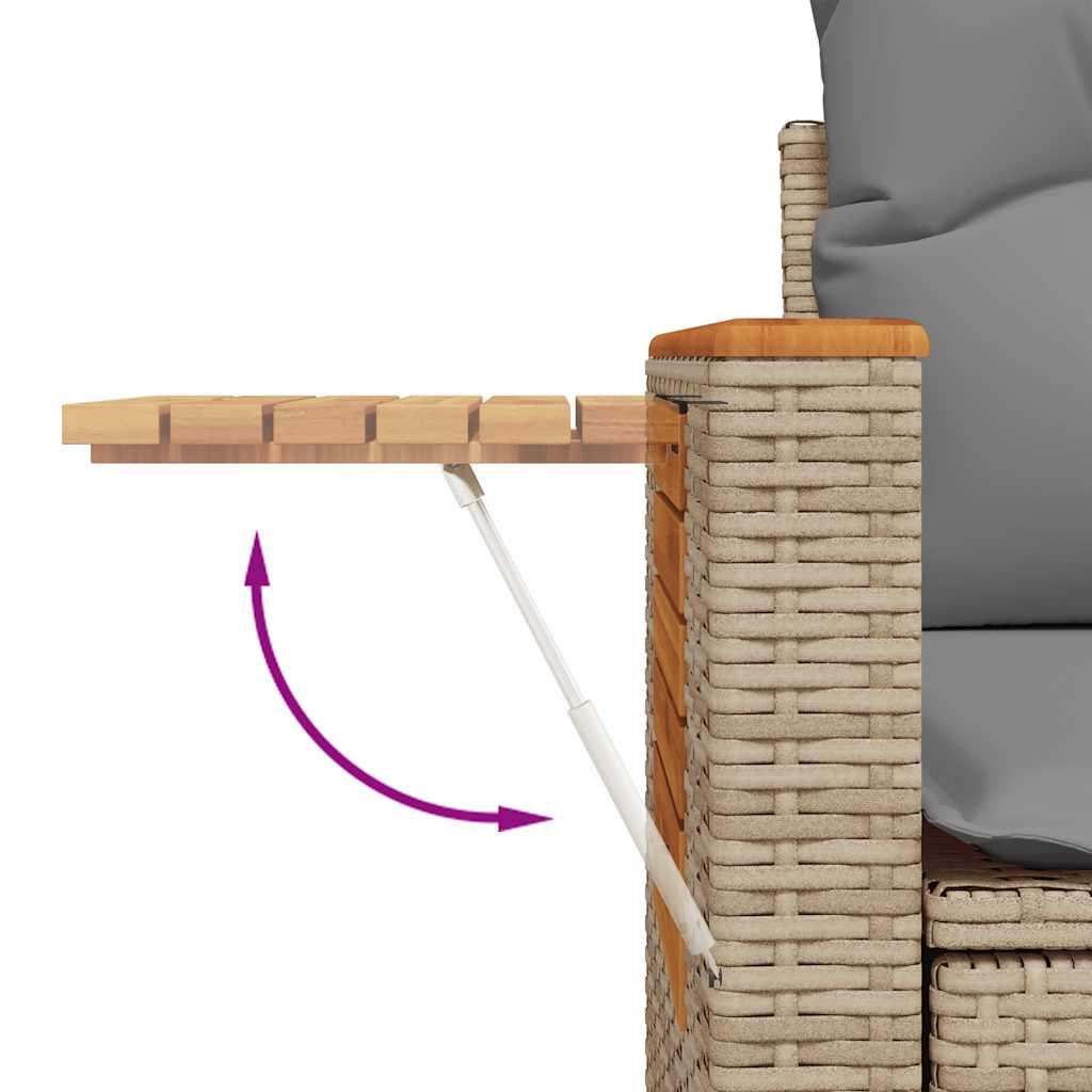 Sofasæt til haven 5 dele med hynder polyrattan beige