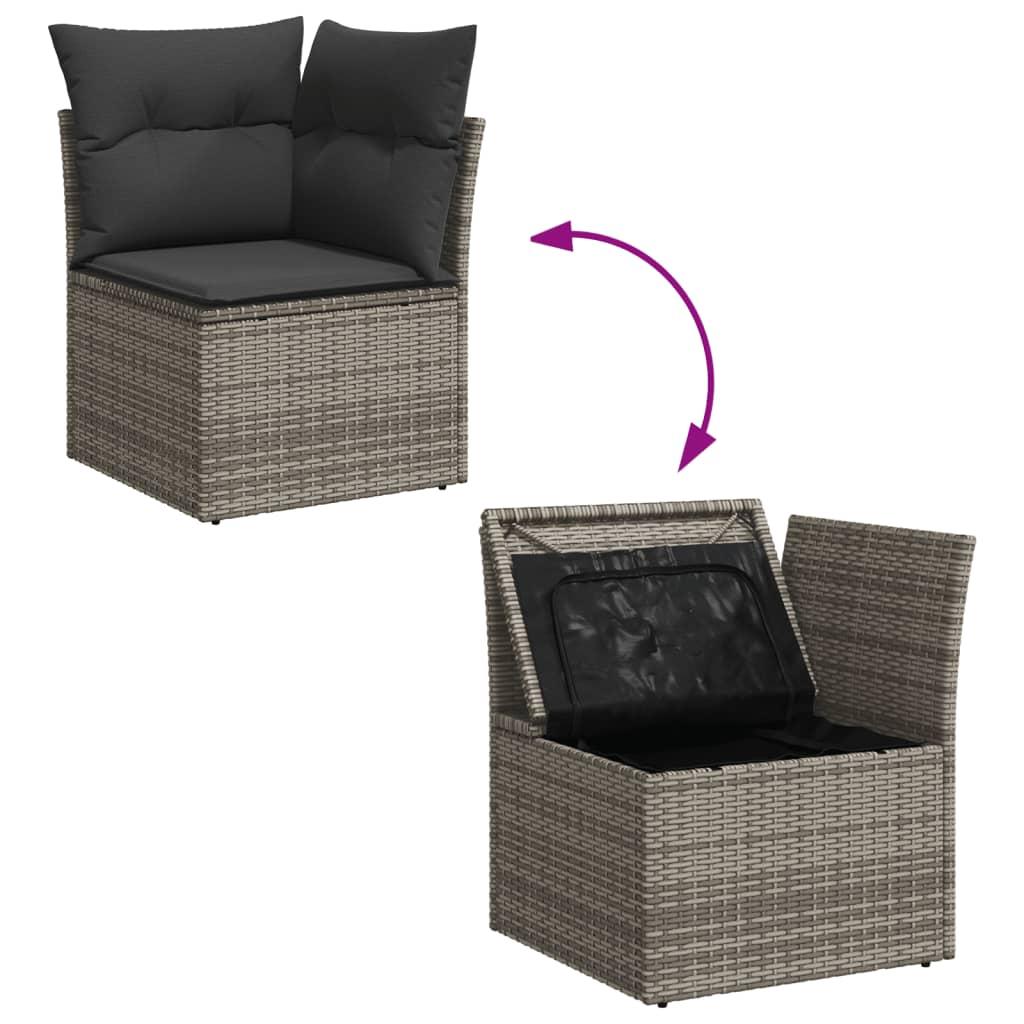 Sofasæt til haven 6 dele med hynder polyrattan grå