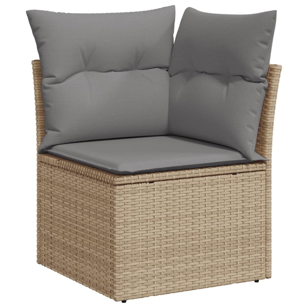 Sofasæt til haven 6 dele med hynder polyrattan beige