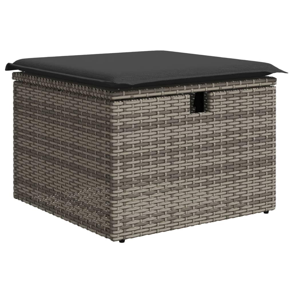 Sofasæt til haven 4 dele med hynder polyrattan grå