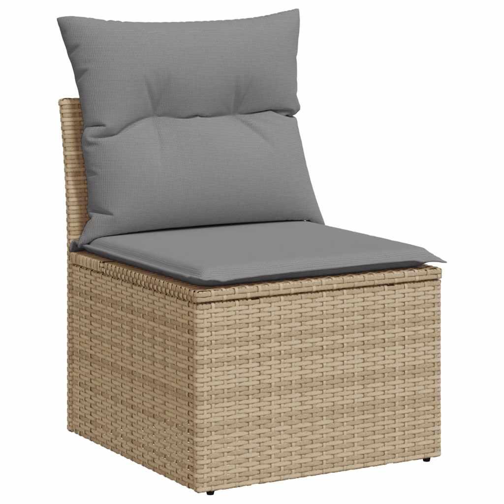 Sofasæt til haven 5 dele med hynder polyrattan beige