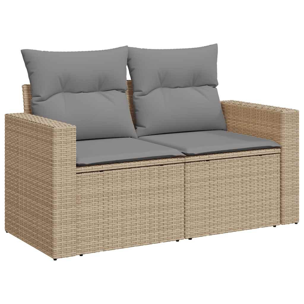 Sofasæt til haven 5 dele med hynder polyrattan beige